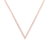0.12ct 14k Rose Gold Diamond Necklace